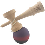 Kendama X Originala, Profesionala, Vivimall, din Lemn, Rubber Grip, 18 cm, Mov/Rosu/Negru - vivimall.ro