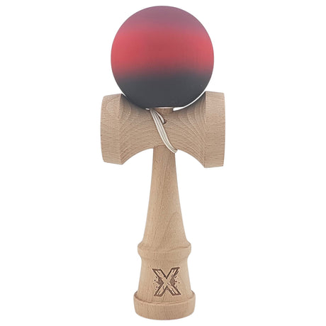 Kendama X Originala, Profesionala, Vivimall, din Lemn, Rubber Grip, 18 cm, Mov/Rosu/Negru - vivimall.ro