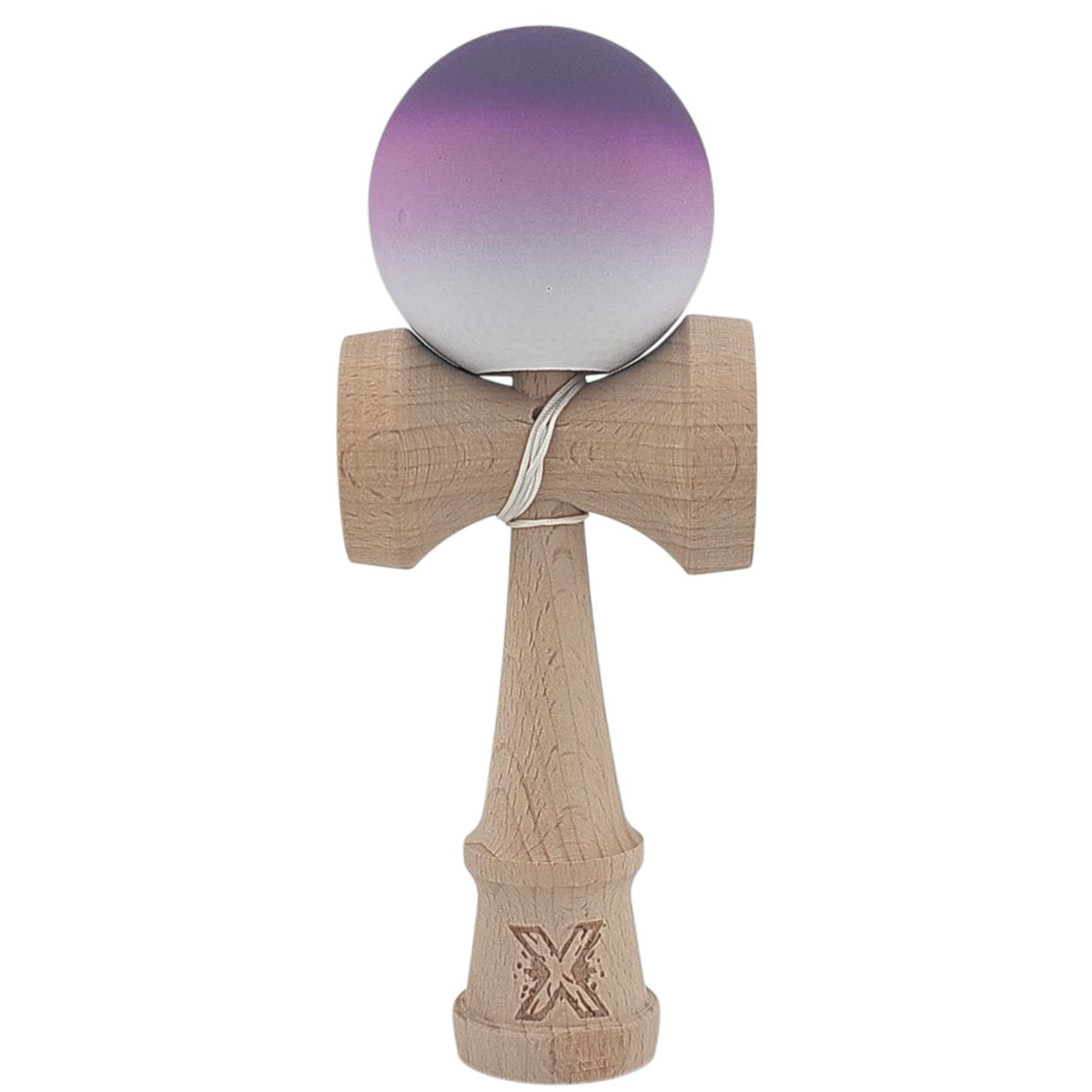 Kendama X Originala, Profesionala, Flippy, din Lemn, Rubber Grip, 18 cm, Negru/Maro/Alb