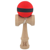 Kendama X Originala, Profesionala, Vivimall, din Lemn, Rubber Grip, 18 cm, Rosu/Negru - vivimall.ro