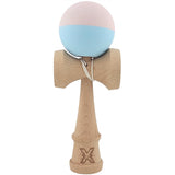 Kendama X Originala, Profesionala,  Flippy, din lemn, Rubber Grip, 18 cm, Roz/Albastru - vivimall.ro