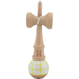 Kendama X Originala, Profesionala, Vivimall, din Lemn, Super Sticky, 18 cm, Alb/Galben/Rosu - vivimall.ro