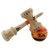Kendama X Originala, Profesionala, Vivimall, DRAGON Series, Super Sticky cu Cupe Mari King Size V3, Rulment Metalic si Gaura in Baza, din Lemn 18 cm, Ata 55 cm, Portocaliu/Negru - vivimall.ro
