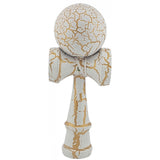 Kendama X Originala, Profesionala, Flippy, Kendama Cracked, din Lemn – 18 cm, Alb/Galben