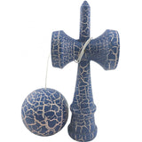 Kendama X Originala, Profesionala, Flippy, Kendama Cracked, din Lemn – 18 cm, Albastru/alb