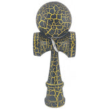 Kendama X Originala, Profesionala, Flippy, Kendama Cracked, din Lemn – 18 cm, Crack Negru/Galben