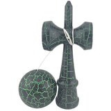 Kendama X Originala, Profesionala, Flippy, Kendama Cracked, din Lemn – 18 cm, Crack Negru/Verde