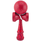 Kendama X Originala, Profesionala, Flippy, Kendama Cracked, din Lemn, 18 cm, Rosu/Negru - vivimall.ro