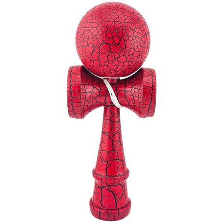 Kendama X Originala, Profesionala, Flippy, Kendama Cracked, din Lemn, 18 cm, Rosu/Negru - vivimall.ro