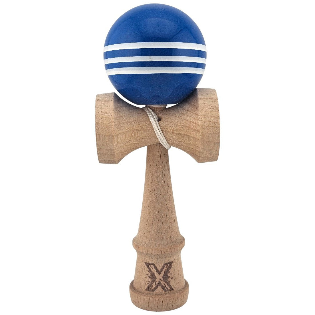 Kendama X Originala, Profesionala, Flippy, Original Super Sticky, din Lemn, 18 cm, Dark Blue/Alb - vivimall.ro