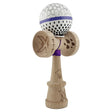 Kendama X Originala, Profesionala, Vivimall, RAINDROPS, Super Sticky cu Cupe Mari KING SIZE V3, Gaura in Baza, Rulment Metalic, din lemn 18 cm, Ata 62/65 cm, Alb/Albastru - vivimall.ro