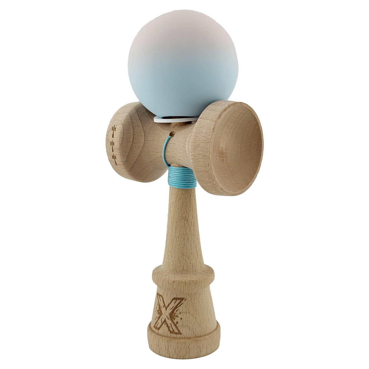 Kendama X Originala, Profesionala, Vivimall, Big Cups V3, Rubber Grip model lila/turcoaz - vivimall.ro