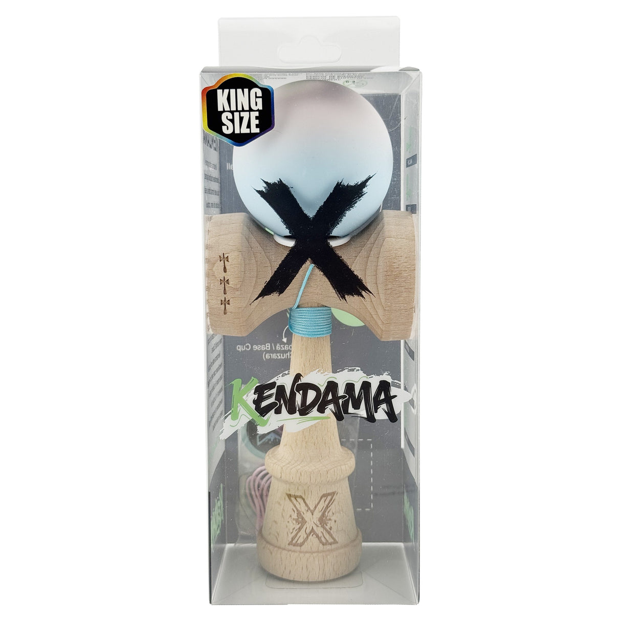Kendama X Originala, Profesionala, Vivimall, Big Cups V3, Rubber Grip model lila/turcoaz - vivimall.ro