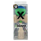 Kendama X Originala, Profesionala, Vivimall, Rubber Grip, Cupe Mari KING SIZE V3, Gaura in Baza, Rulment Metalic, din lemn 18 cm, Ata 55 cm, Bicolor Albastru/Verde - vivimall.ro