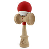 Kendama X Originala, Profesionala, Vivimall, Rubber Grip, Cupe Mari KING SIZE V3, Gaura in Baza, Rulment Metalic, din lemn 18 cm, Ata 55 cm, Bicolor Rosu/Alb - vivimall.ro