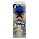 Kendama X Originala, Profesionala, Vivimall, Rubber Grip, Cupe Mari KING SIZE V3, Gaura in Baza, Rulment Metalic, din lemn 18 cm, Ata 55 cm, Bicolor Albastru inchis/Rosu - vivimall.ro