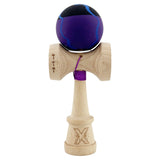 Kendama X Originala, Profesionala, Vivimall, Rubber Grip, Cupe Mari KING SIZE V3, Gaura in Baza, Rulment Metalic, din lemn 18 cm, Ata 55 cm, Special Negru/Mov/Albastru - vivimall.ro