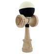 Kendama X Originala, Profesionala, Vivimall, Rubber Grip, Cupe Mari KING SIZE V3, Gaura in Baza, Rulment Metalic, din lemn 18 cm, Ata 55 cm, Bicolor Galben/Negru - vivimall.ro