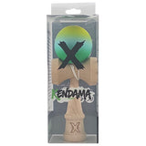 Kendama X Originala, Profesionala, Flippy, Rubber Grip, din Lemn, 18 cm, Galben/Albastru/Verde