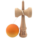 Kendama X Originala, Profesionala, Flippy, Rubber Grip, din Lemn, 18 cm, Portocaliu/Galben - vivimall.ro