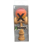 Kendama X Originala, Profesionala, Flippy, Rubber Grip, din Lemn, 18 cm, Roz/Portocaliu/Galben