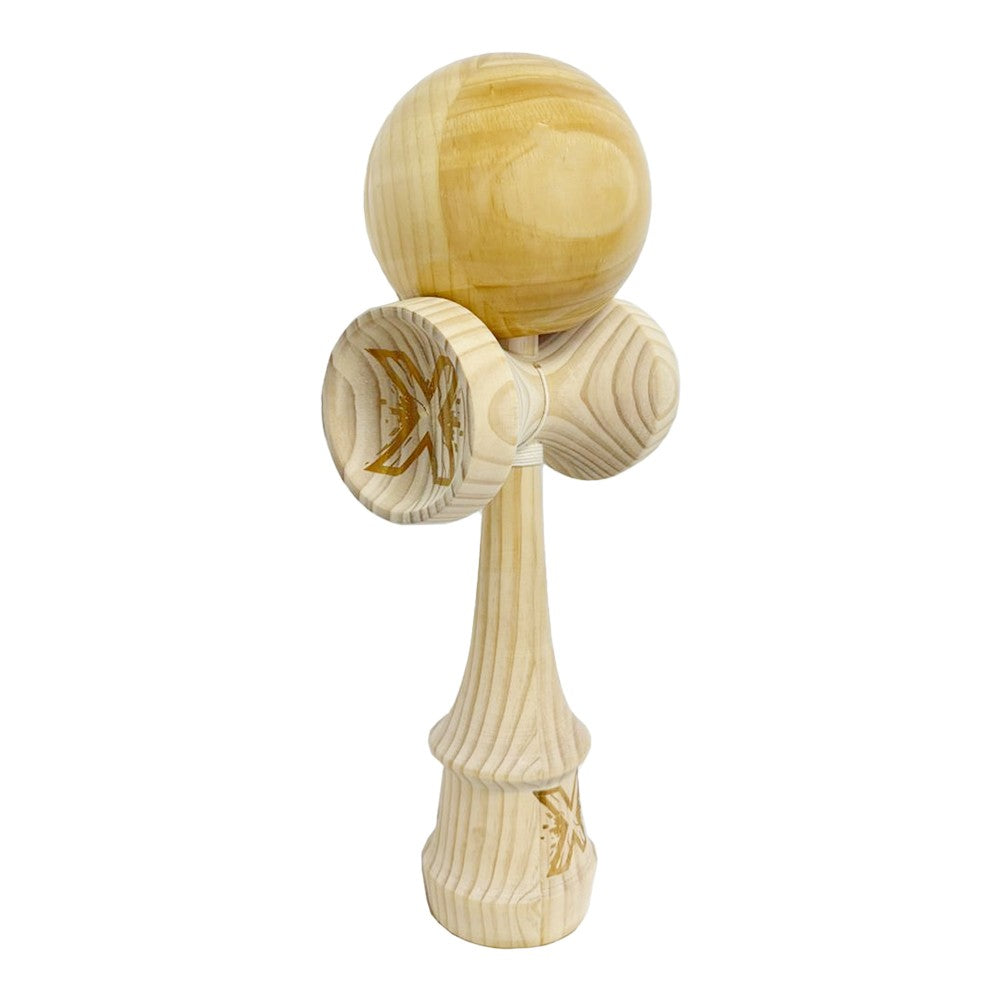 Kendama X Originala, Profesionala, Vivimall, SUPER BIG cu Cupe KING SIZE, Bila Super Sticky, Diametrul 17 cm, din Lemn, 52 x 20 cm, Natural Maro - vivimall.ro
