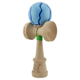 Kendama X Originala, Profesionala, Flippy, Super Sticky cu Cupe Mari KING SIZE V3, Gaura in Baza, Rulment Metalic, din lemn 18 cm, Ata 62/65 cm, Special Albastru deschis - vivimall.ro