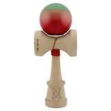 Kendama X Originala, Profesionala, Flippy, Super Sticky cu Cupe Mari KING SIZE V3, Gaura in Baza, Rulment Metalic, din lemn 18 cm, Ata 62/65 cm, Gradient Verde/Portocaliu/Rosu - vivimall.ro