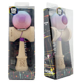 Kendama X Originala, Profesionala, Flippy, Super Sticky cu Cupe Mari KING SIZE V3, Gaura in Baza, Rulment Metalic, din lemn 18 cm, Ata 62/65 cm, Gradient Albastru/Mov/Roz - vivimall.ro