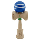 Kendama X Originala, Profesionala, Flippy, Super Sticky cu Cupe Mari KING SIZE V3, Gaura in Baza, Rulment Metalic, din lemn 18 cm, Ata 62/65 cm, Special Albastru/Alb - vivimall.ro