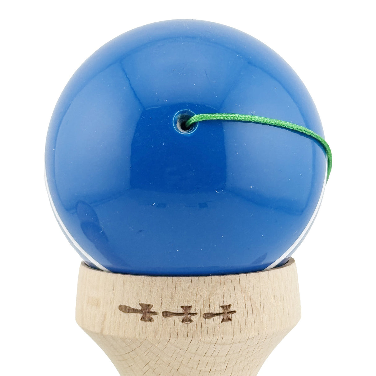 Kendama X Originala, Profesionala, Flippy, Super Sticky cu Cupe Mari KING SIZE V3, Gaura in Baza, Rulment Metalic, din lemn 18 cm, Ata 62/65 cm, Special Albastru/Alb - vivimall.ro