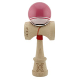 Kendama X Originala, Profesionala, Flippy, Super Sticky cu Cupe Mari KING SIZE V3, Gaura in Baza, Rulment Metalic, din lemn 18 cm, Ata 62/65 cm, Special Roz/Alb - vivimall.ro