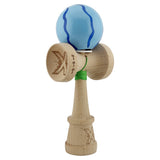 Kendama X Originala, Profesionala, Flippy, Super Sticky cu Cupe Mari KING SIZE V3, Gaura in Baza, Rulment Metalic, din lemn 18 cm, Ata 62/65 cm, Special Albastru deschis - vivimall.ro