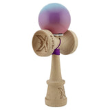 Kendama X Originala, Profesionala, Flippy, Super Sticky cu Cupe Mari KING SIZE V3, Gaura in Baza, Rulment Metalic, din lemn 18 cm, Ata 62/65 cm, Gradient Albastru/Mov/Roz - vivimall.ro