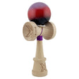 Kendama X Originala, Profesionala, Flippy, Super Sticky cu Cupe Mari KING SIZE V3, Gaura in Baza, Rulment Metalic, din lemn 18 cm, Ata 62/65 cm, Gradient Mov/Rosu/Negru - vivimall.ro