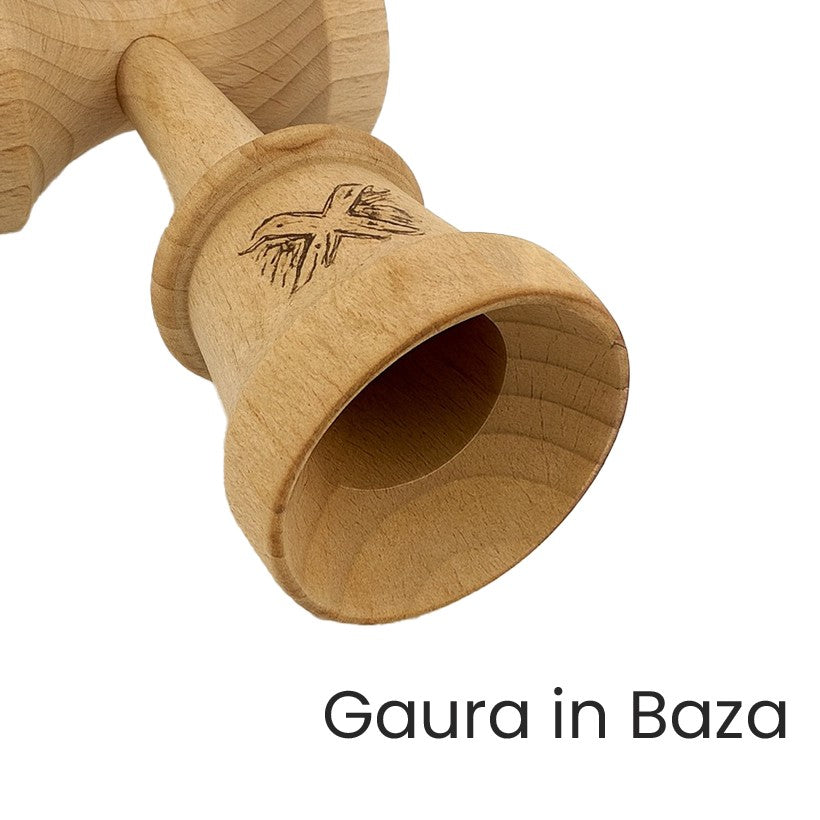 Kendama X Originala, Profesionala, Vivimall, Super Sticky cu Cupe Mari KING SIZE V3, Gaura in Baza, Rulment Metalic, din lemn 18 cm, Ata 62/65 cm, Bicolor Roz inchis/Alb - vivimall.ro