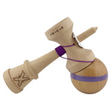 Kendama X Originala, Profesionala, Vivimall, Super Sticky, Cupe Mari KING SIZE V3, Gaura in Baza, Rulment Metalic, din lemn 18 cm, Ata 55 cm, Original Mov - vivimall.ro