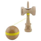 Kendama X Originala, Profesionala, Vivimall, Super Sticky, Cupe Mari KING SIZE V3, Gaura in Baza, Rulment Metalic, din lemn 18 cm, Ata 55 cm, Original Galben - vivimall.ro