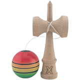 Kendama X Originala, Profesionala, Vivimall, Super Sticky, din Lemn, 18 cm, Gradient Rosu/Galben/Verde - vivimall.ro