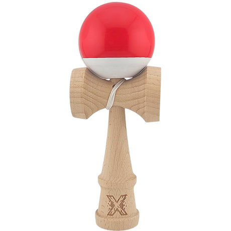 Kendama X Originala, Profesionala, Vivimall, Super Sticky, din Lemn, 18 cm, Rosu/Alb - vivimall.ro