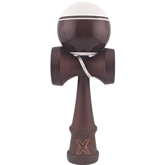 Kendama X Originala, Profesionala Limited, Vivimall, din Lemn, Super Sticky, 18 cm, Alb/Maro inchis - vivimall.ro