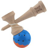 Kendama X Originala, Profesionala Limited, Vivimall, din Lemn, Super Sticky, 18 cm, Albastru/Portocaliu - vivimall.ro