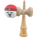 Kendama X Originala, Profesionala, Rege, Flippy, din Lemn, 18 cm, Rosu/Alb/Galben