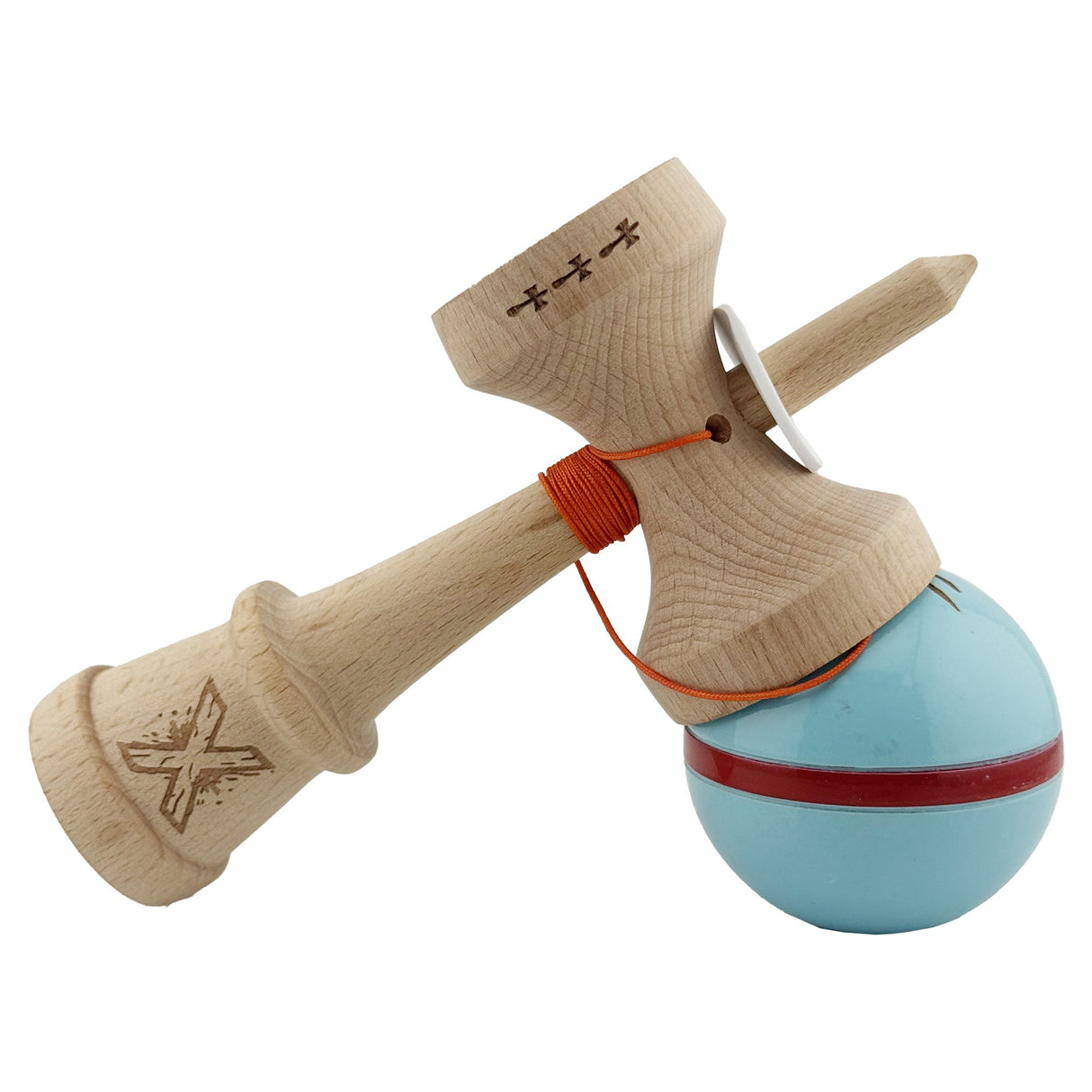 Kendama Originala X - Silken, Super Sticky, V3 King Size Cup, Gaura in Baza, Profesionala, Vivimall, din Lemn, 18 cm, Blue - vivimall.ro