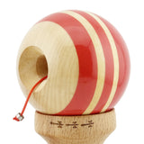 Kendama X Rainbow Originala, Profesionala, Flippy, Big Cups V2, Super Sticky cu Cupe Mari, Rulment Metalic, din lemn 18 cm, Ata 55 cm, Rosu/Maro - vivimall.ro