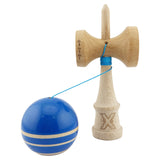 Kendama X Rainbow Originala, Profesionala, Flippy, Big Cups V2, Super Sticky cu Cupe Mari, Rulment Metalic, din lemn 18 cm, Ata 55 cm, Albastru/Maro - vivimall.ro