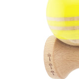 Kendama X Rainbow Originala, Profesionala, Vivimall, Big Cups V2, Super Sticky cu Cupe Mari, Rulment Metalic, din lemn 18 cm, Ata 55 cm, Galben/Maro - vivimall.ro