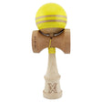 Kendama X Rainbow Originala, Profesionala, Flippy, Big Cups V2, Super Sticky cu Cupe Mari, Rulment Metalic, din lemn 18 cm, Ata 55 cm, Galben/Maro - vivimall.ro
