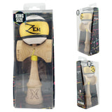 Kendama X ZEN Originala, Profesionala, Vivimall, Big Cups V2, Super Sticky Legendary Cupe Mari, Rulment Metalic cu Ata 55 cm, Auriu/Alb - vivimall.ro