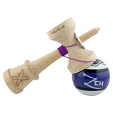 Kendama X Zen Series Originala, Profesionala, Vivimall, Super Sticky cu Cupe Mari V3, King Size Cups, Rulment Metalic si Gaura in Baza, din Lemn 18 cm, Ata 55 cm, Violet